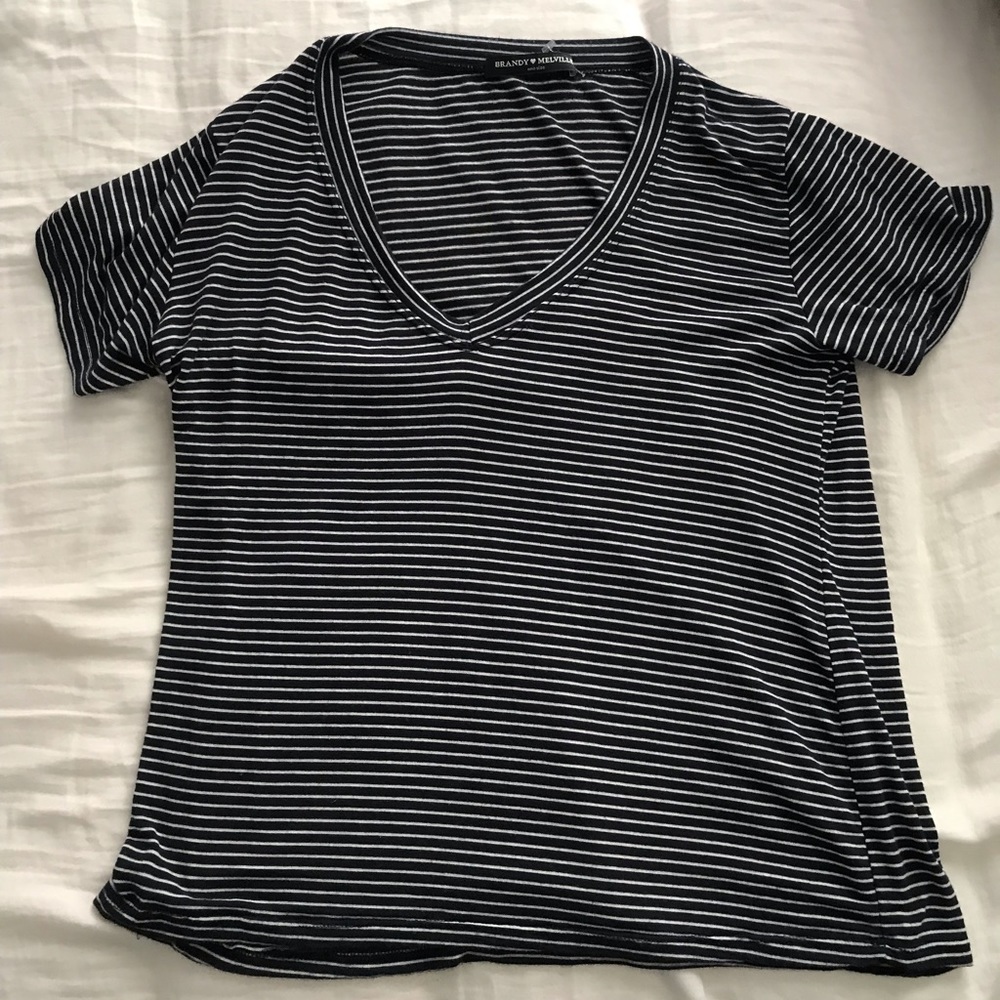Brandy Melville striped v neck